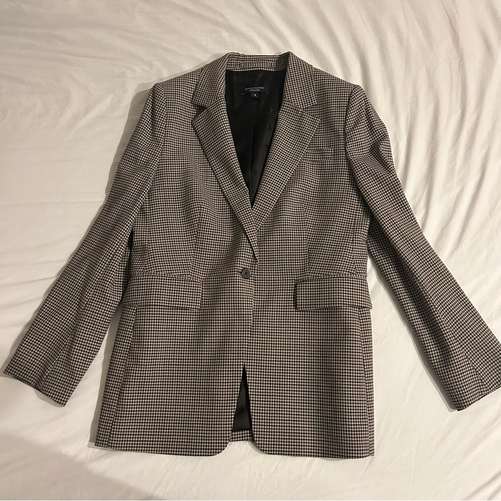 Banana Republic Siena Italian wool suit jacket/blazer in plaid